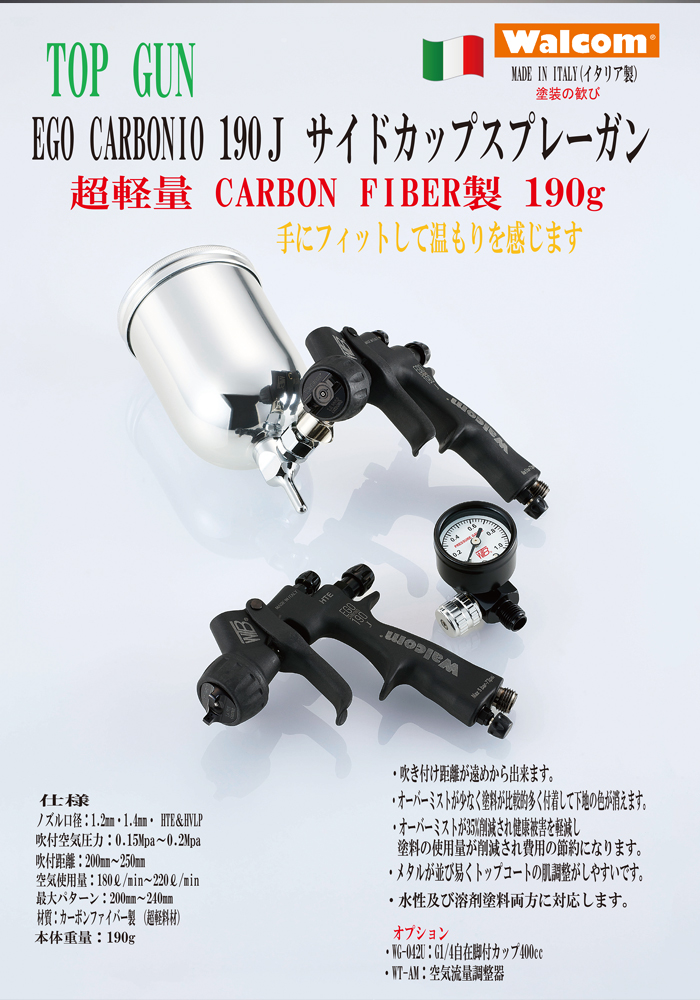 新商品「EGO CARBONIO 190J（サイドカップスプレーガン）」発売のご 